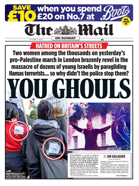 Mail On Sunday Front Page 15th Of October 2023 Tomorrow S Papers Today