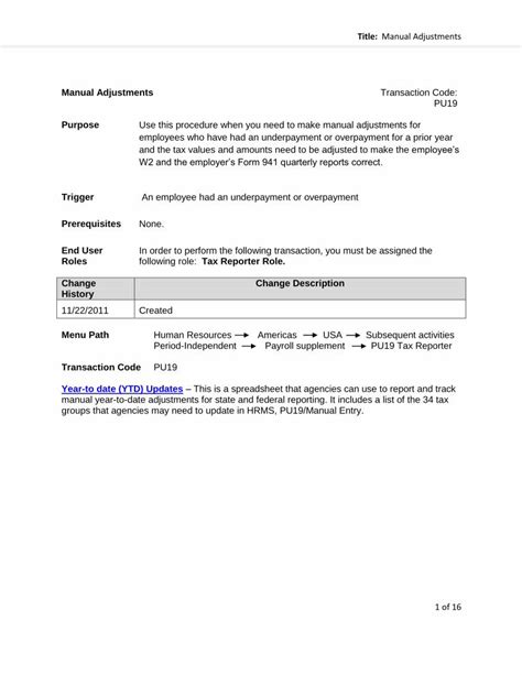 Pdf Manual Adjustments Transaction Code Adjustment Manual