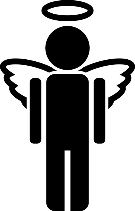 Angel Clipart Black White