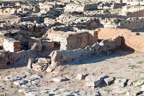 Ancient Building Remains At Archaeological Excavation Kueltepe Stock