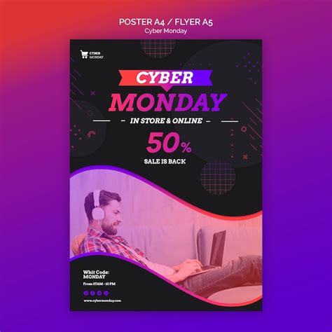 Free PSD Cyber Monday Concept Poster Template