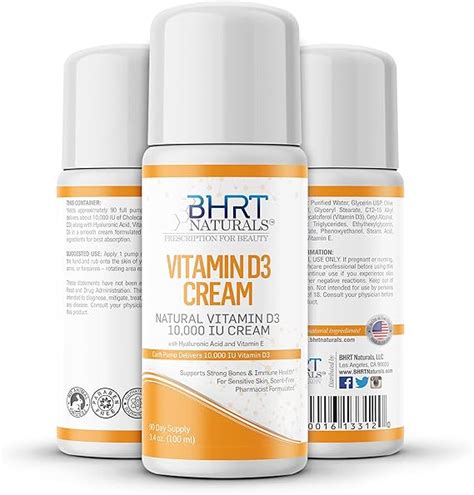 Amazon Vitamin D3 10 000 IU Cream All Natural Vitamin D Cream