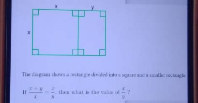 Solved The Diagram Shows A Rectangle Divided Into A Square And A