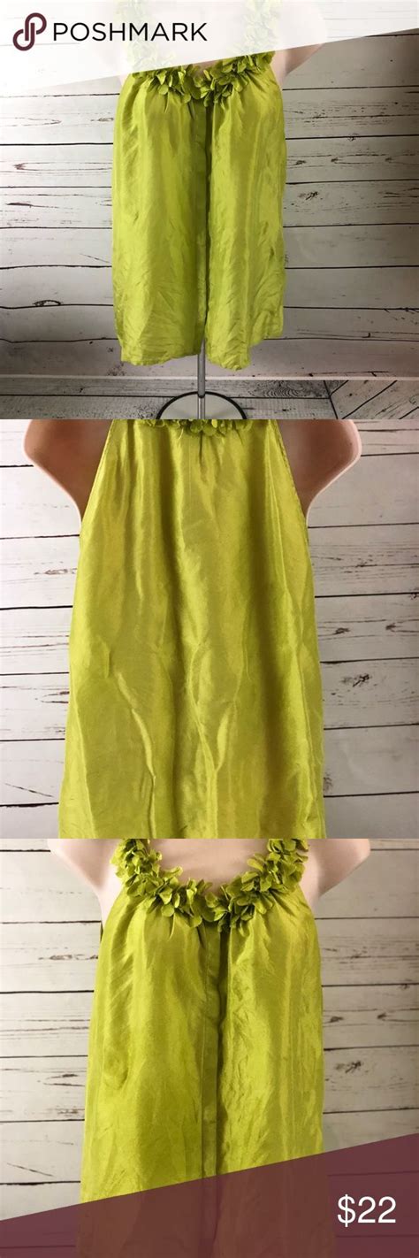 J Crew Lime Green Ruffle Neckline Top Size 4