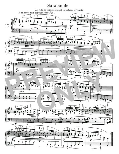 Johann Sebastian Bach Sarabande Bwv 810 Sheet Music Notes Chords Score Download Printable