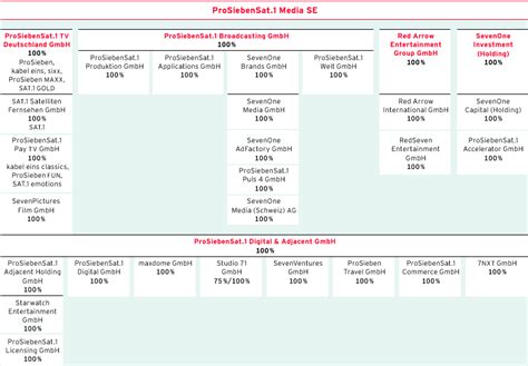 Organisation und Konzernstruktur ProSiebenSat 1 Geschäftsbericht 2015