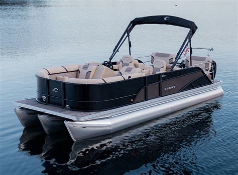 SOLD 2023 Crest Classic DLX 220 SLC Tritoon Boat Black White