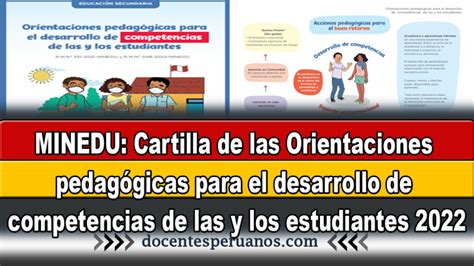 Minedu Cartilla De Las Orientaciones Pedag Gicas Para El Desarrollo De