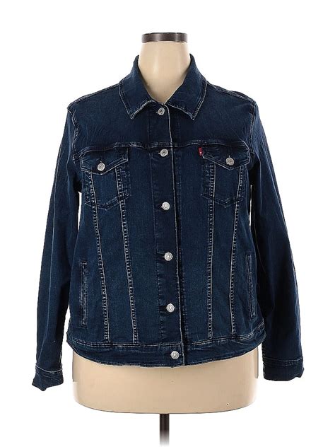 Levis Solid Blue Denim Jacket Size 2x Plus 51 Off Thredup