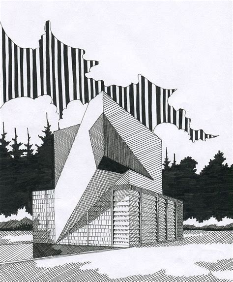 Pawel Baron Architectural Drawing Architecture Design Sketch