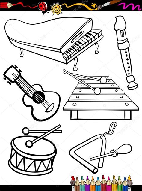 Instrumentos Para Colorear De Musical