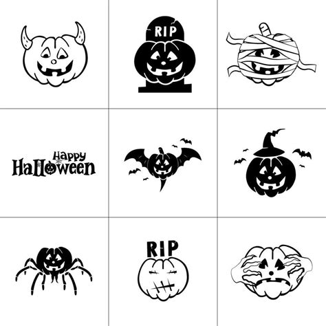 Halloween SVG Bundle, Line Art for Halloween Clipart, Svg Files Svg ...