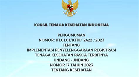 Pengumuman Nomor Kt Ktki Tentang Implementasi