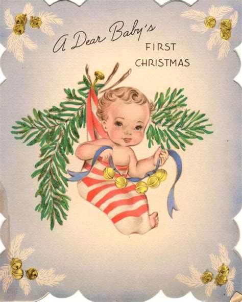 Babys First Christmas Vintage Christmas Cards Christmas Card Images