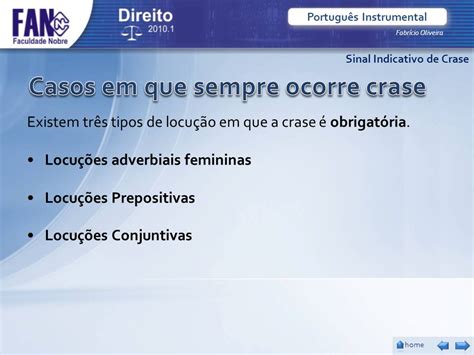 Sinal Indicativo De Crase Ppt Carregar