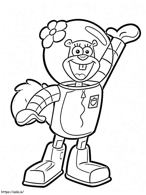 Sandy Cheeks From Spongebob Squarepants Coloring Page