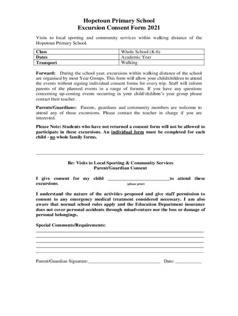 Fillable Online Get The Free Excursion Consent Form Fax Email Print