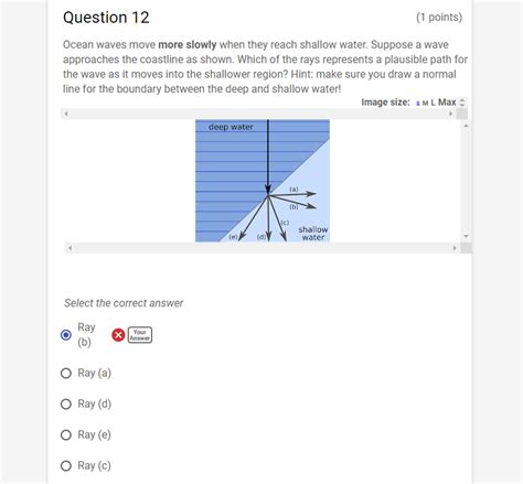 Solved Question 12 (1 points) Ocean waves move more slowly | Chegg.com