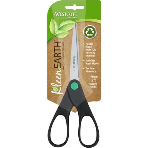 Westcott Kleenearth Scissors 178mm Straight Handle Black Asterix