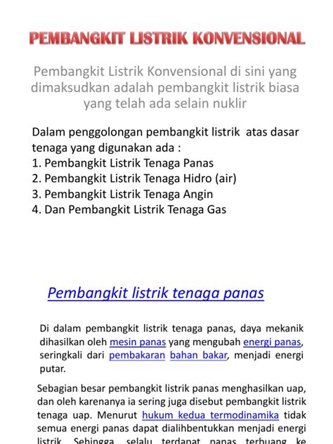 Pdf Pembangkit Listrik Konvensional Dokumen Tips