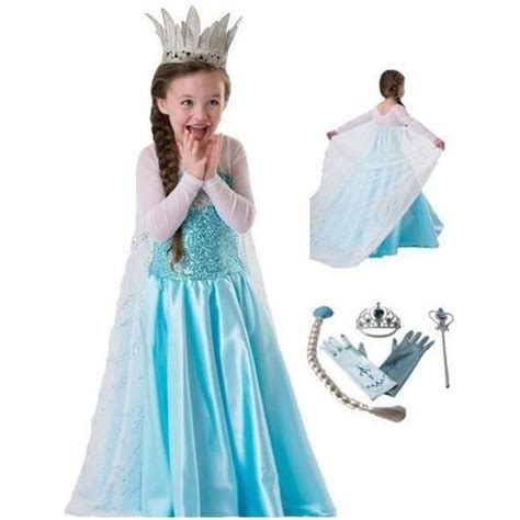 Tenue Reine Des Neiges Robe Elsa Avec Jolie Traine 4 Nouveaux