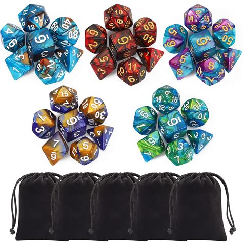 Mua Ciaraq Polyhedral Dice Set 35 Pieces With Black Pouches 5