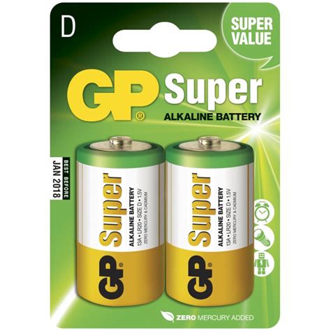 Köp GP Batteries Super Alkaline 13A U2 LR20 Alkaliska batterier D 2