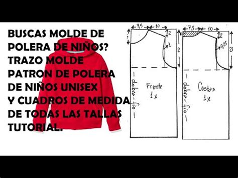 Molde Poleron Con Capucha Unisex Ni Os Molde Patron Sudadera Paso A