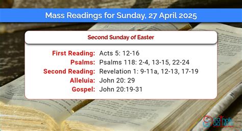 Daily Mass Readings For Sunday April Catholic Gallery