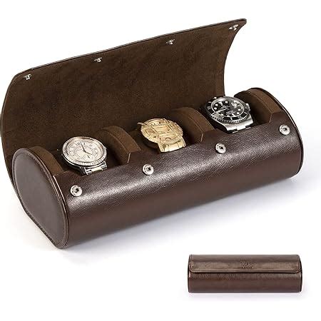 Amazon Hiram Genuine Leather Travel Watch Case Roll Organizer