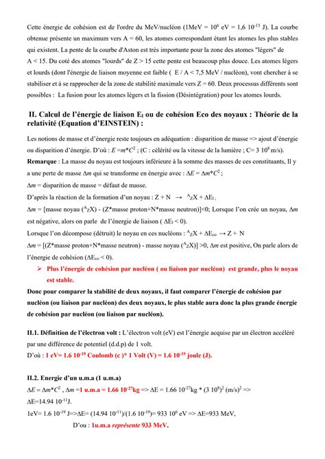 SOLUTION Chapitre Iii Stabilite Des Noyaux Radioactivite Et Reactions