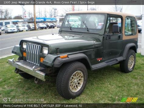 Moss Green Pearl 1995 Jeep Wrangler Rio Grande 4x4 Spice Beige Interior