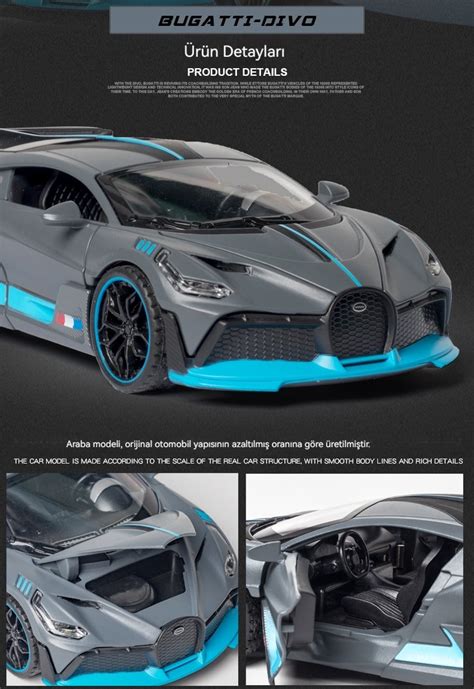 Jzcat1 32 Bugatti Divo Süper Araba Modeli Alaşım Model Araba Yeşil