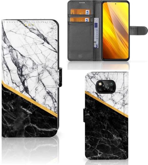 Mobiel Case Xiaomi Poco X3 Poco X3 Pro GSM Hoesje Marble White Black