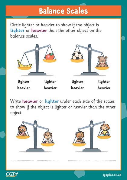 Balance Scales Year 1 CGP Plus Worksheets Library