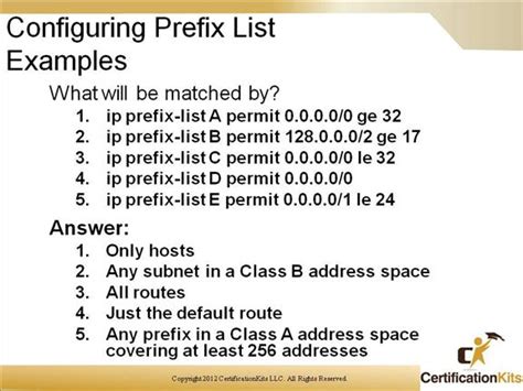 Cisco CCNP ROUTE Updates And Prefix Lists