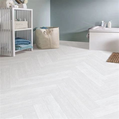 Clickit Dover White Oak Herringbone 6mm Spc Click Vinyl 126x610mm Inc