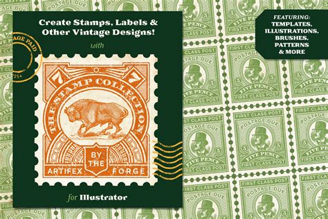 The Postage Stamp Collection Illustrator Design Cuts