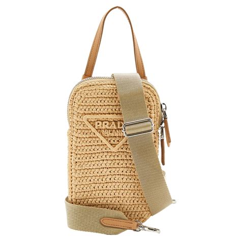 Prada Beige Raffia And Leather Mini Crossbody Bag At 1stdibs Prada