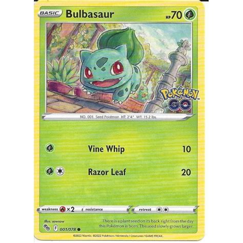 Pokemon Trading Card Game 001078 Bulbasaur Common Card Pokemon Go Trading Card Games From