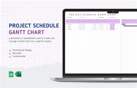 Schedule Project Timeline Gantt Chart in Excel, Google Sheets ...