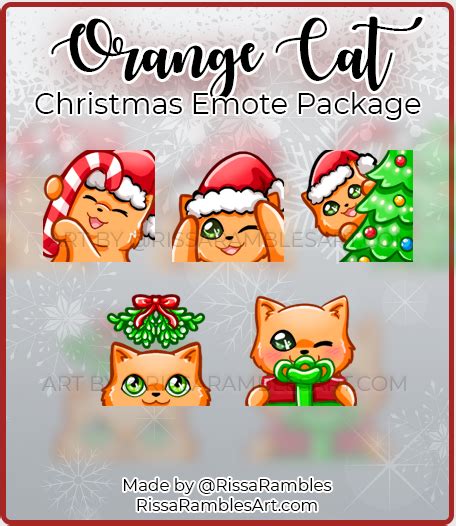 Digital Cats Cute Kawaii Funny Twitch Christmas Channel Points Festive Holiday Emotes Twitch ...