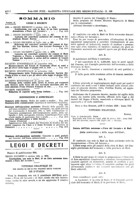 Accadde A Bari Nasce A Bari Lente Fiera Del Levante” 1929