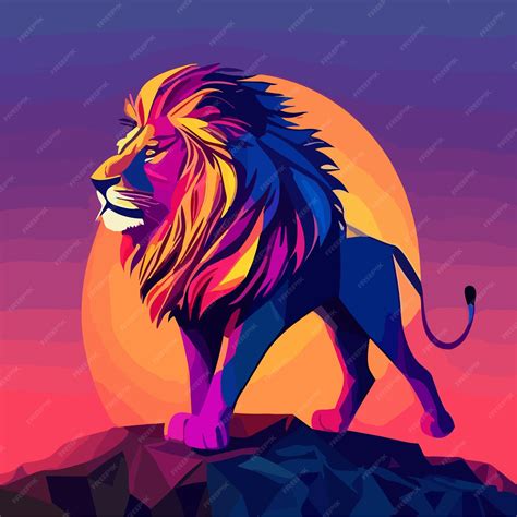 Premium Vector A Lion Full Color Vector Art