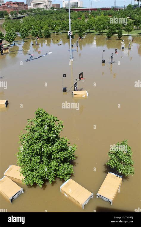 A Parking Lot In Downtown Nashville Is Seen Following Flooding From The