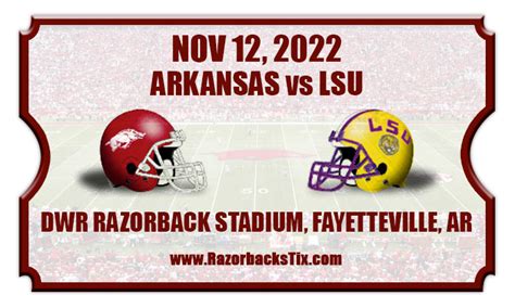 Arkansas Razorbacks Vs Lsu Tigers Football Tickets 111222