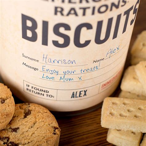 Personalised Tin With Biscuits Emergency Rations Biscuits