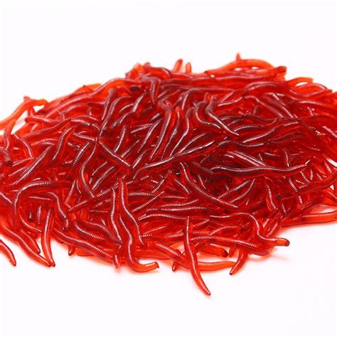 Simulation Earthworm New 100 Lifelike Fishy Smell Red Worms Artificial