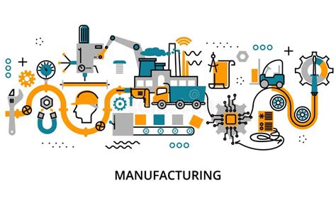 Concept of Manufacturing Process Stock Illustration - Illustration of ...