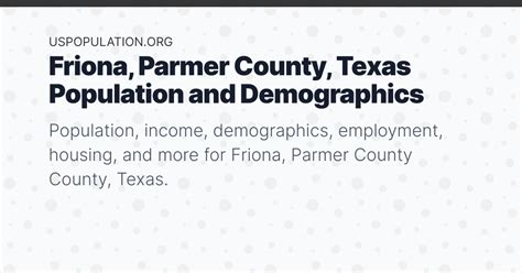 Friona, Parmer County, Texas Population | Income, Demographics ...